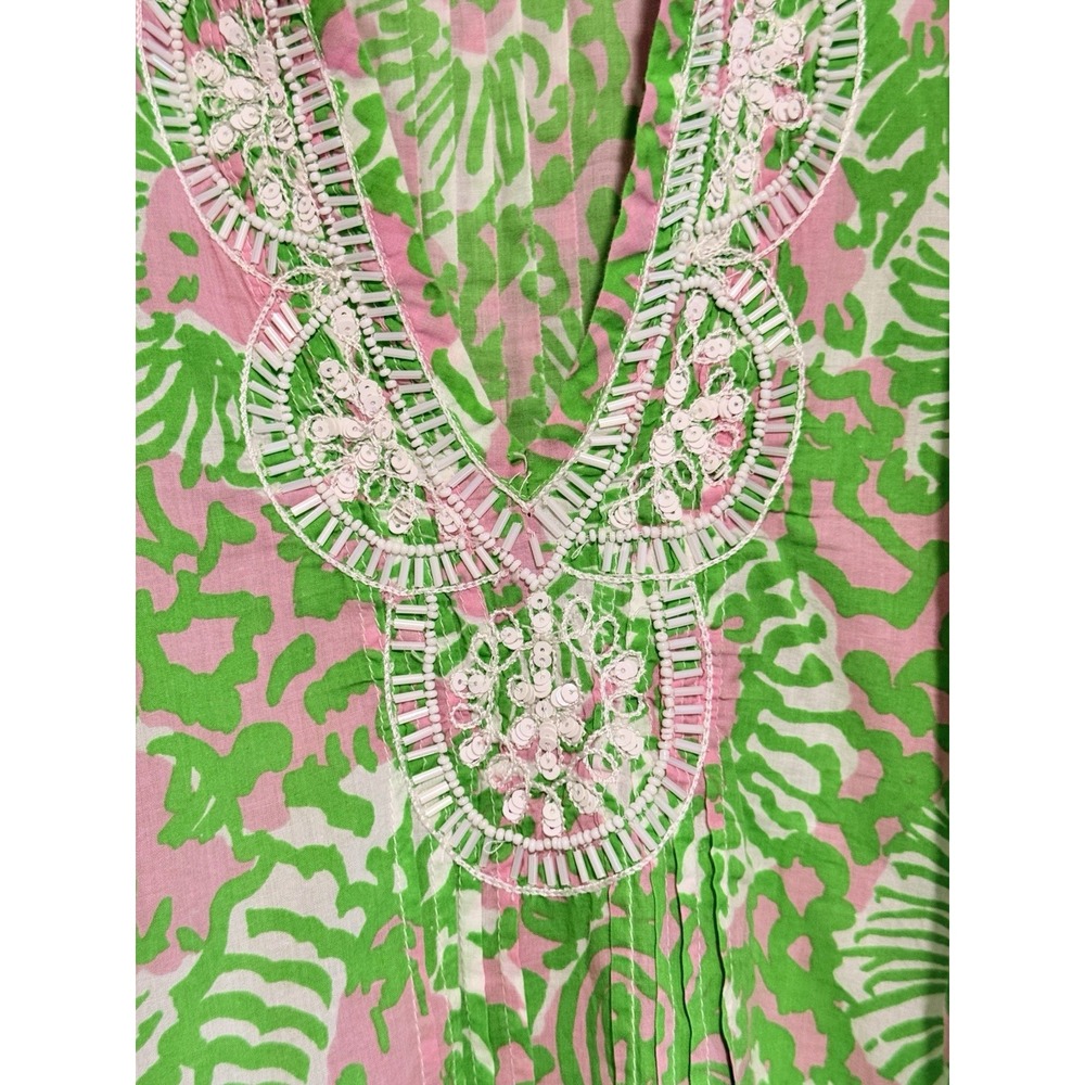 Lilly Pulitzer Sarasota Beaded Pintuck Tunic Top Large Resort Vacation Beach - Picture 7 of 16